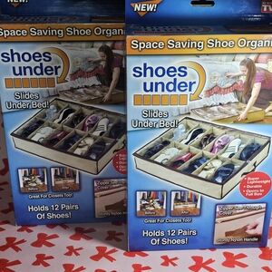 As Seen On TV Shoes Under Organizer - Blue and Cream